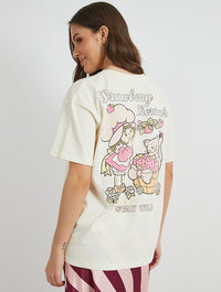 Strawberry Shortcake x Skinnydip Stay Wild T-Shirt in Ecru Tops & T-Shirts Skinnydip London