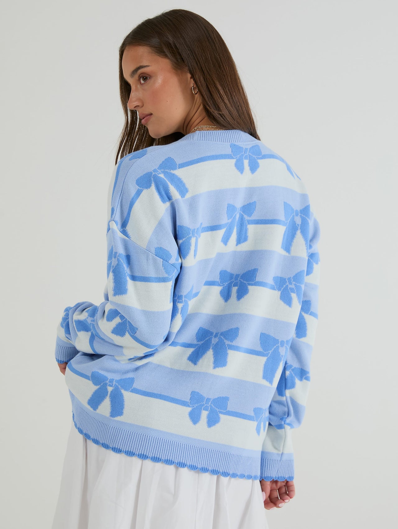 Stripe Bow Knitted Jumper Jumpers & Cardigans Skinnydip London