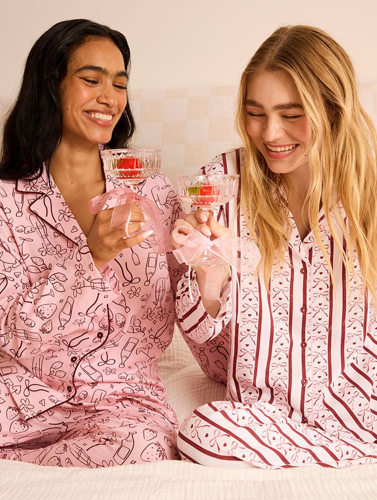 Stripe Bow Pyjama Set Lingerie & Nightwear Skinnydip London