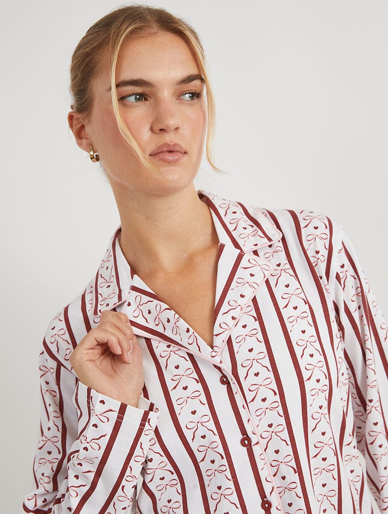 Stripe Bow Pyjama Set Lingerie & Nightwear Skinnydip London