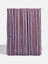 Stripe Quilted Bow Laptop Sleeve in Brown and Blue Laptop Cases Skinnydip London