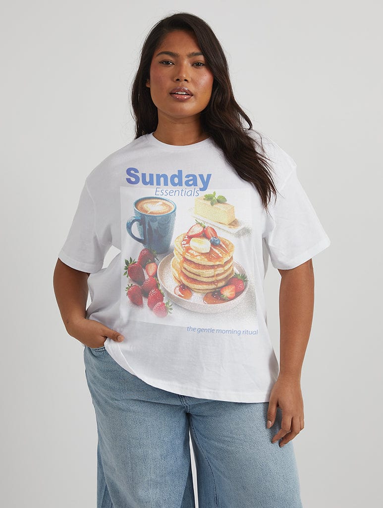 Sunday Essentials T-Shirt in Ecru Tops & T-Shirts Skinnydip London