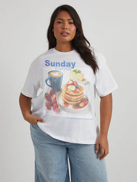 Sunday Essentials T-Shirt in Ecru Tops & T-Shirts Skinnydip London