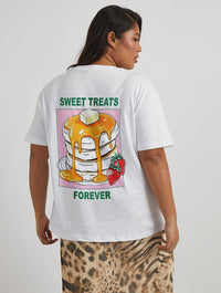 Sweet Treats Pancakes T-Shirt in Ecru Tops & T-Shirts Skinnydip London