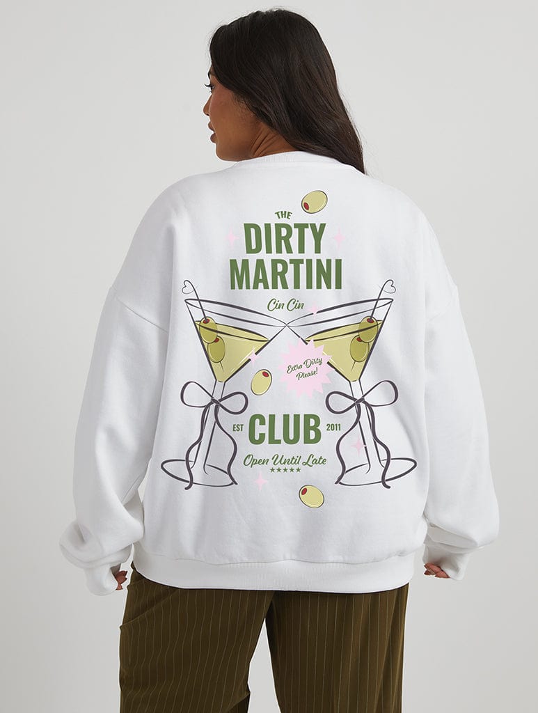 The Dirty Martini Club Sweatshirt In Ecru Hoodies & Sweatshirts Skinnydip London