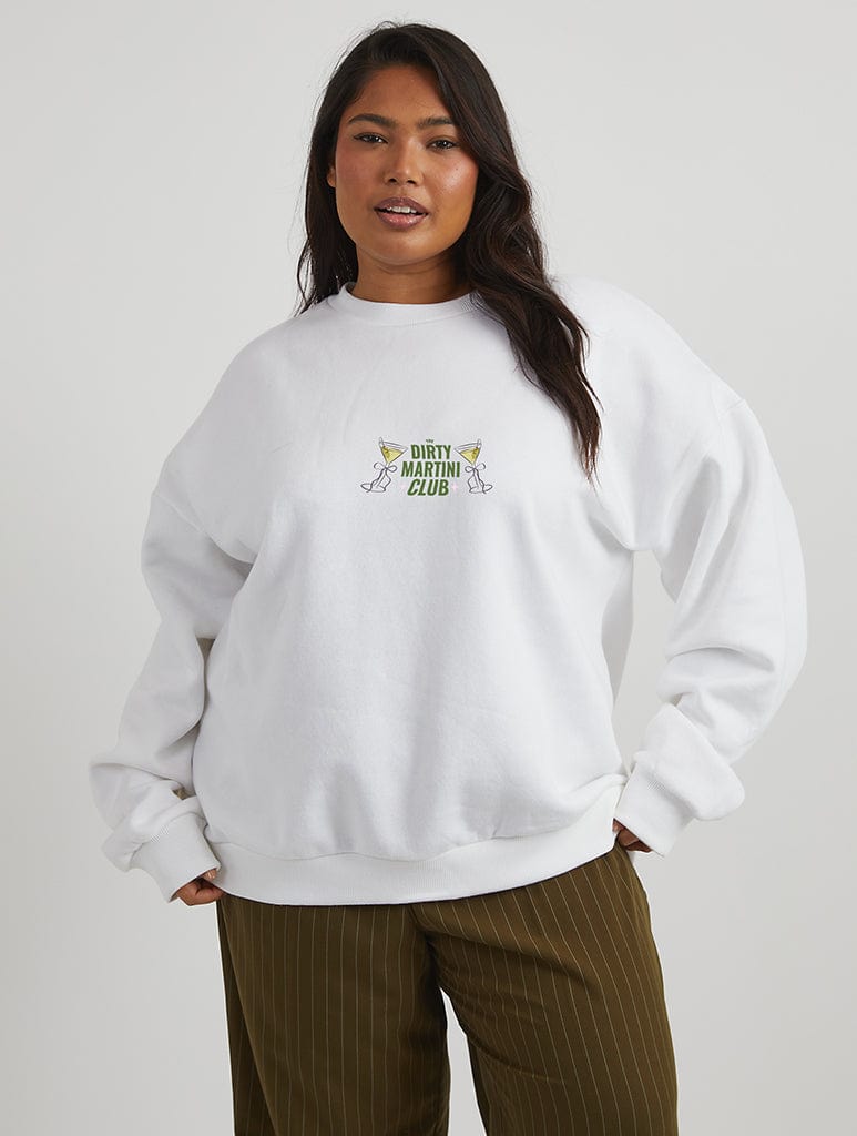 The Dirty Martini Club Sweatshirt In Ecru Hoodies & Sweatshirts Skinnydip London