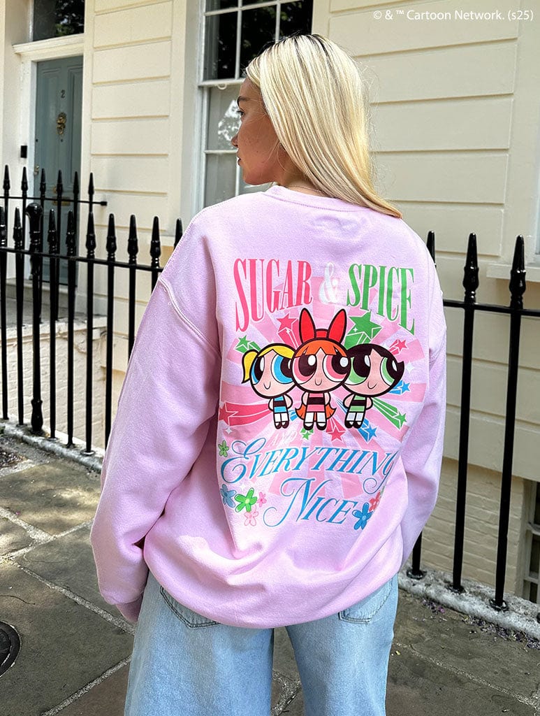 The Powerpuff Girls Sugar & Spice Sweatshirt In Pink Hoodies & Sweatshirts Skinnydip London