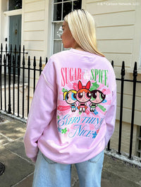 The Powerpuff Girls Sugar & Spice Sweatshirt In Pink Hoodies & Sweatshirts Skinnydip London