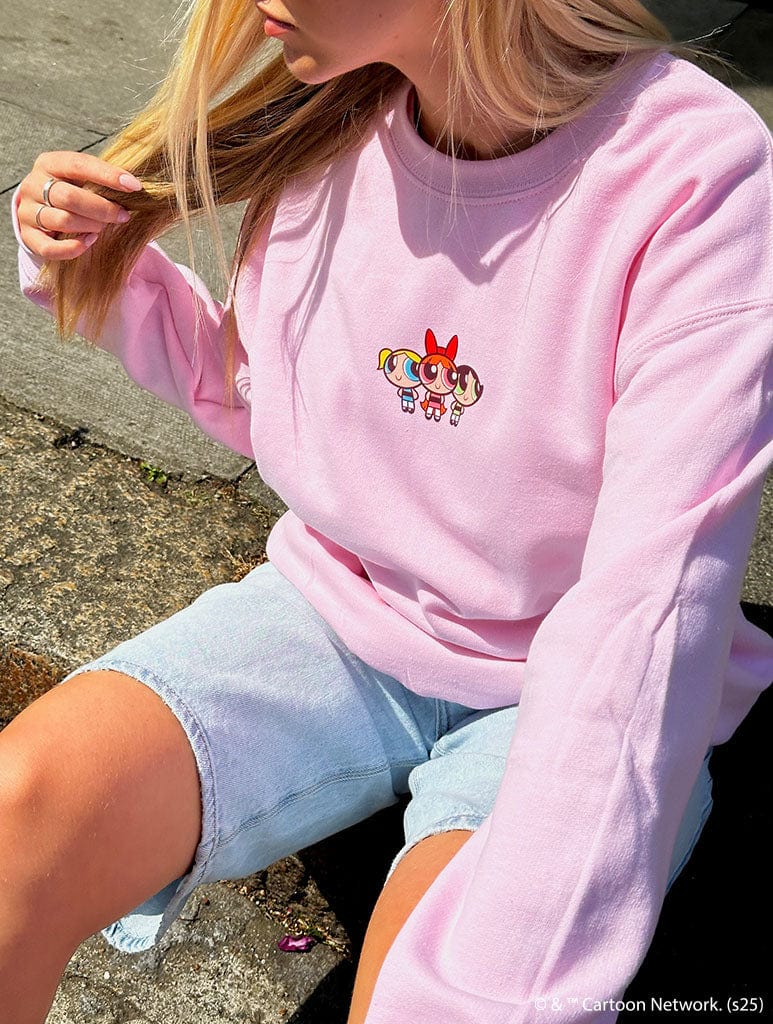 The Powerpuff Girls Sugar & Spice Sweatshirt In Pink Hoodies & Sweatshirts Skinnydip London
