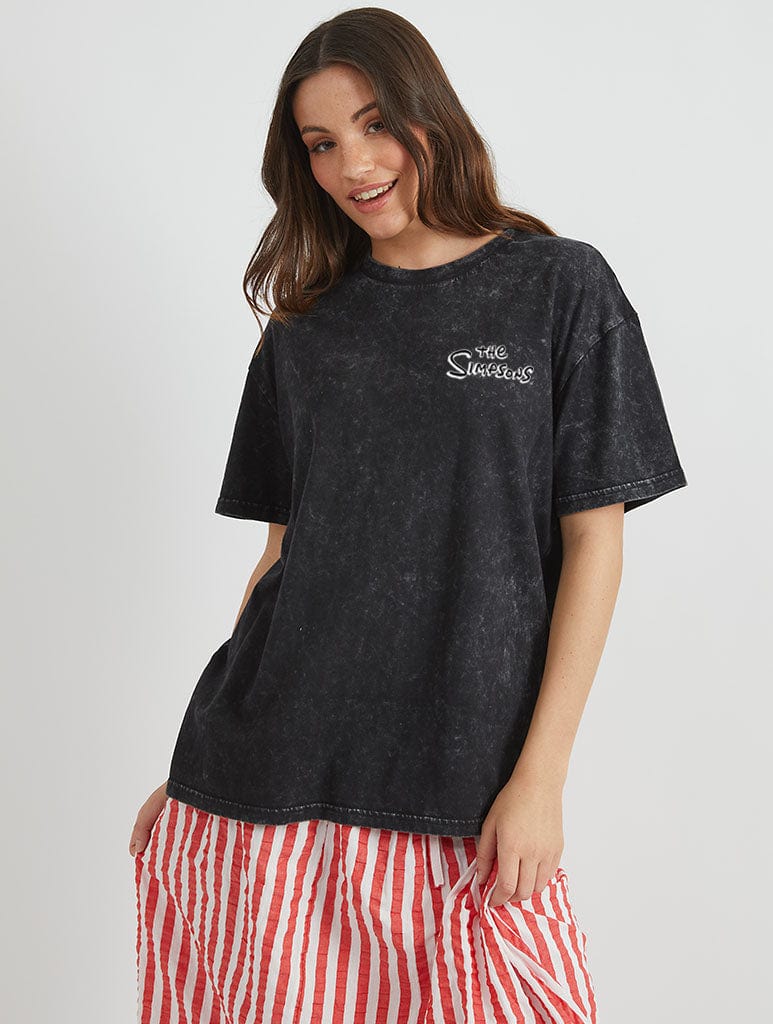 The Simpsons Bart Chalkboard T-Shirt in Black Tops & T-Shirts Skinnydip London