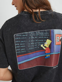 The Simpsons Bart Chalkboard T-Shirt in Black Tops & T-Shirts Skinnydip London