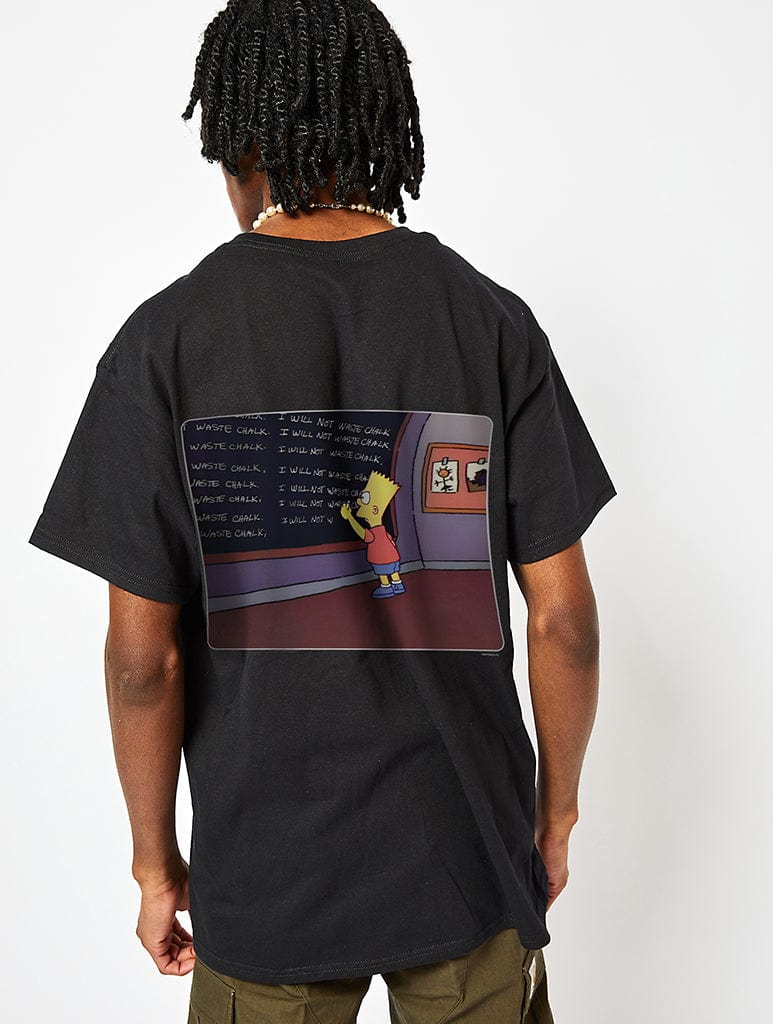 The Simpsons Bart Chalkboard T-Shirt in Black Tops & T-Shirts Skinnydip London