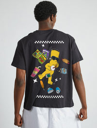 The Simpsons Bart Snacks T-Shirt In Black Tops & T-Shirts Skinnydip London