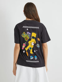 The Simpsons Bart Snacks T-Shirt In Black Tops & T-Shirts Skinnydip London