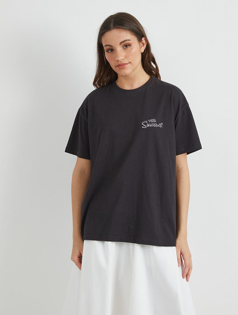 The Simpsons Bart Snacks T-Shirt In Black Tops & T-Shirts Skinnydip London