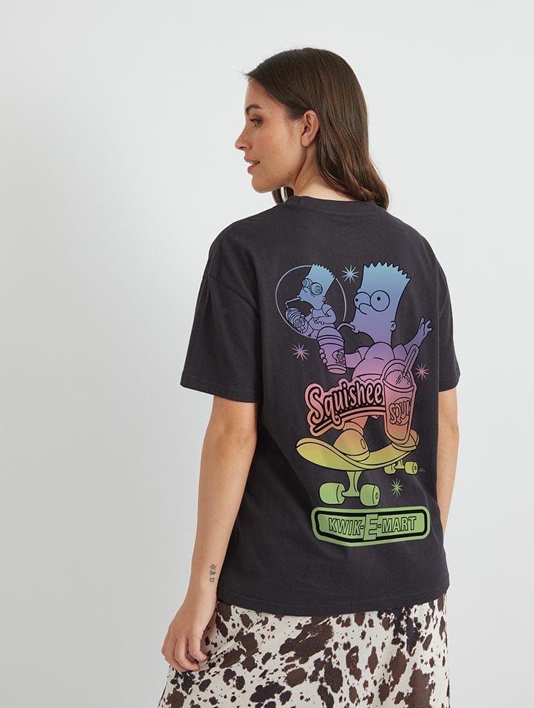 The Simpsons Bart Squishee T-Shirt In Black Tops & T-Shirts Skinnydip London