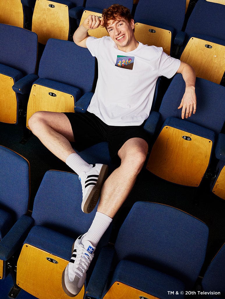 The Simpsons Boys in Wigs T-Shirt in White Tops & T-Shirts Skinnydip London