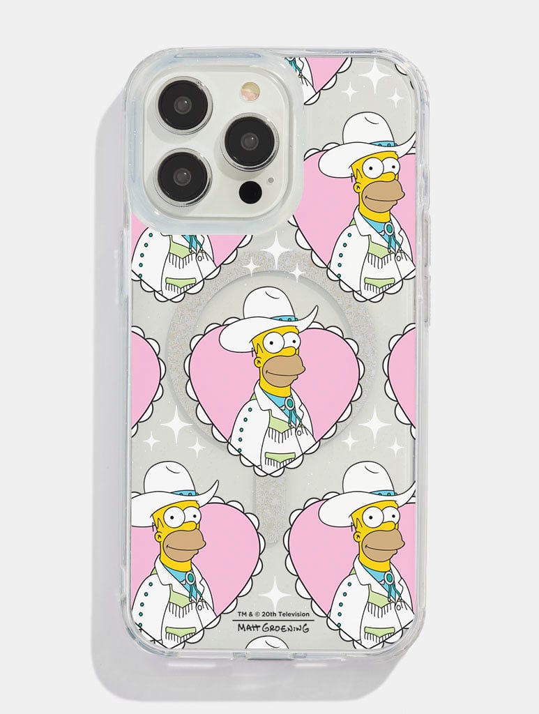 The Simpsons Cowboy Homer Glitter MagSafe iPhone Case Phone Cases Skinnydip London