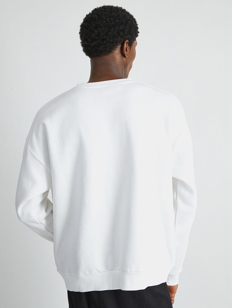 The Simpsons Donut Head Still Sweatshirt in White Hoodies & Sweatshirts Skinnydip London