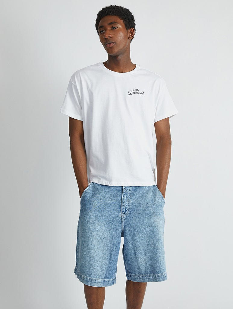 The Simpsons Duffman T-Shirt in White Tops & T-Shirts Skinnydip London