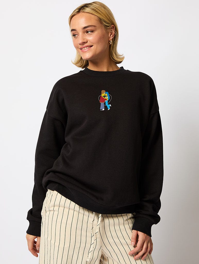 The Simpsons Homer And Marge Sweatshirt In Black Hoodies & Sweatshirts Skinnydip London
