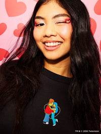 The Simpsons Homer And Marge Sweatshirt In Black Hoodies & Sweatshirts Skinnydip London