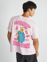 The Simpsons Homer In A Dress T-Shirt In Pink Tops & T-Shirts Skinnydip London