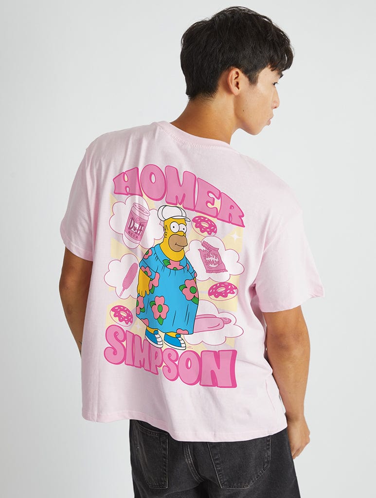 The Simpsons Homer In A Dress T-Shirt In Pink Tops & T-Shirts Skinnydip London