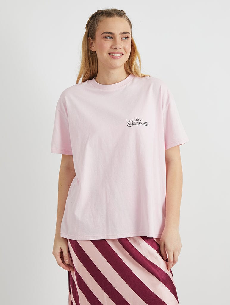The Simpsons Homer In A Dress T-Shirt In Pink Tops & T-Shirts Skinnydip London
