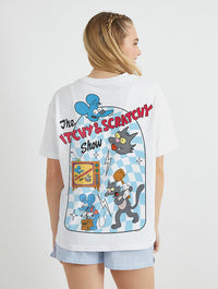 The Simpsons Itchy & Scratchy T-Shirt in White Tops & T-Shirts Skinnydip London