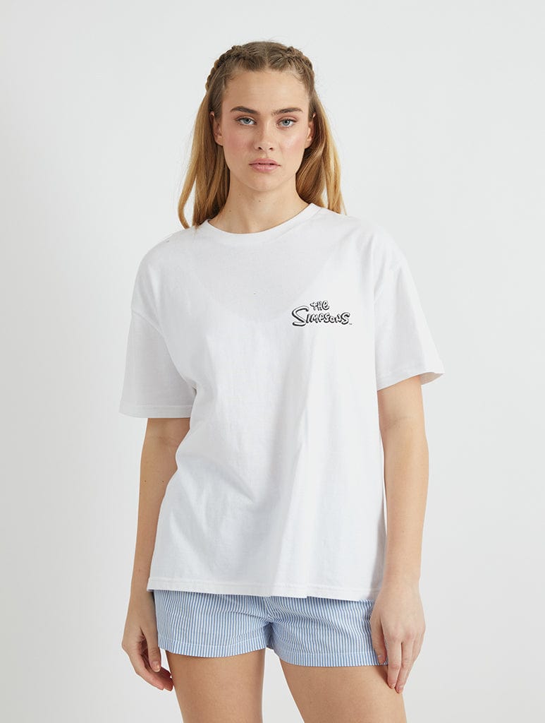 The Simpsons Itchy & Scratchy T-Shirt in White Tops & T-Shirts Skinnydip London