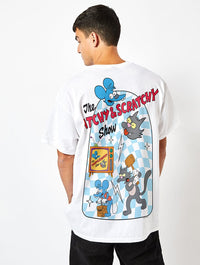 The Simpsons Itchy & Scratchy T-Shirt in White Tops & T-Shirts Skinnydip London