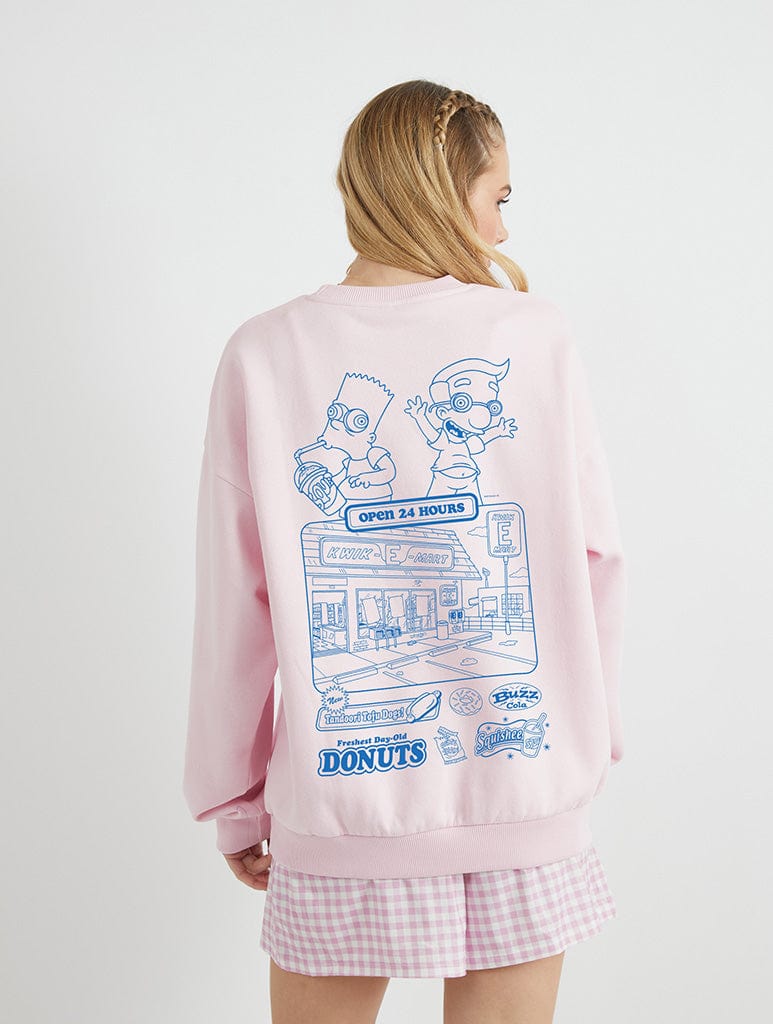 The Simpsons Kiwk-E-Mart Pink Sweatshirt Hoodies & Sweatshirts Skinnydip London