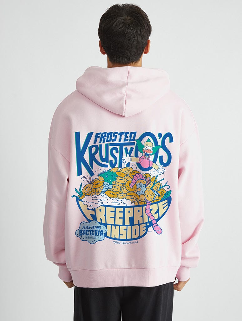 The Simpsons Krusty-O's Hoodie In Pink Hoodies & Sweatshirts Skinnydip London