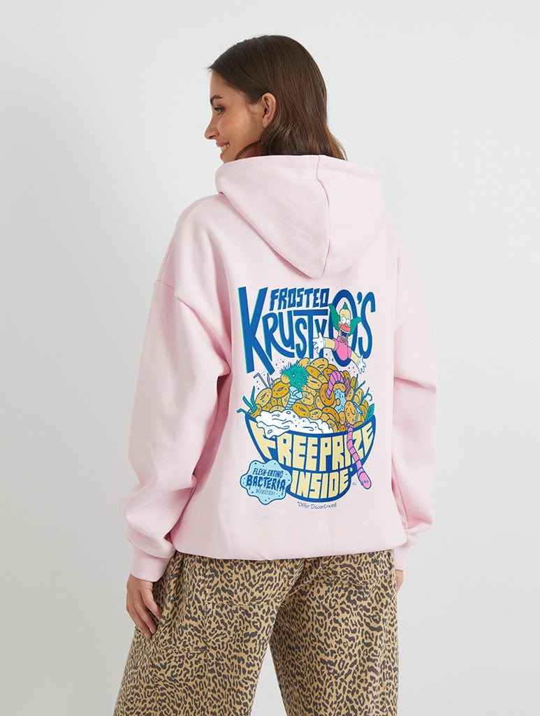 The Simpsons Krusty-O's Hoodie In Pink Hoodies & Sweatshirts Skinnydip London