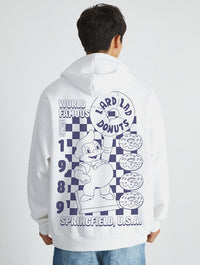 The Simpsons Lard Lad Donuts Hoodie in White Hoodies & Sweatshirts Skinnydip London