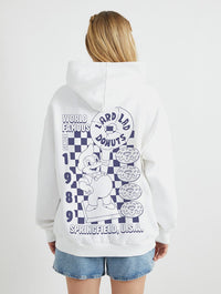 The Simpsons Lard Lad Donuts Hoodie in White Hoodies & Sweatshirts Skinnydip London