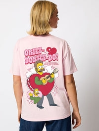 The Simpsons Ned Flanders T-Shirt In Pink Tops & T-Shirts Skinnydip London