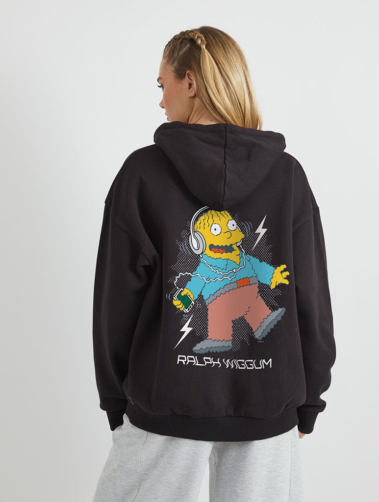 The Simpsons Ralph Wiggum Music Hoodie in Black Hoodies & Sweatshirts Skinnydip London