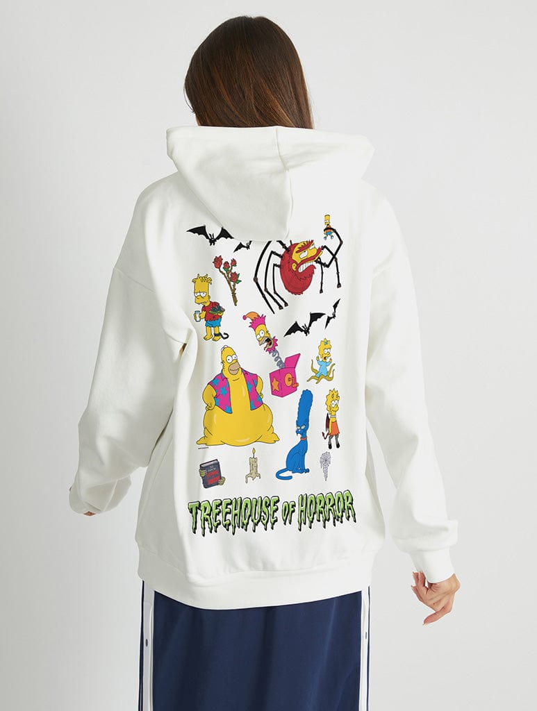 The Simpsons Treehouse of Horror Character Hoodie In White Hoodies & Sweatshirts Skinnydip London