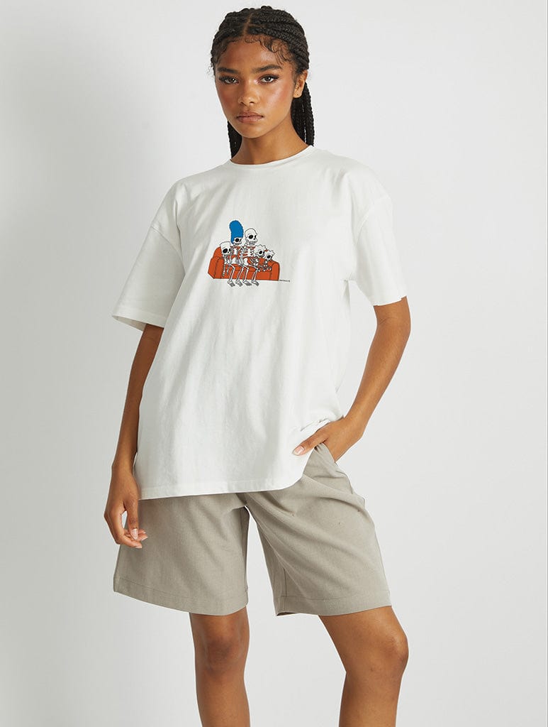 The Simpsons Treehouse of Horror Logo T-Shirt In White Tops & T-Shirts Skinnydip London