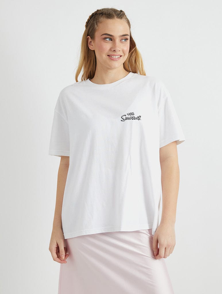 The Simpsons x Skinnydip Duffman T-Shirt in White Tops & T-Shirts Skinnydip London