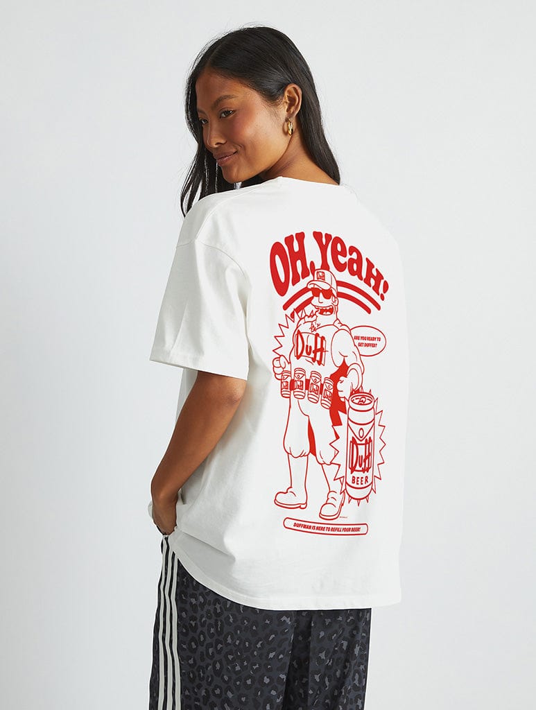 The Simpsons x Skinnydip Duffman T-Shirt in White Tops & T-Shirts Skinnydip London