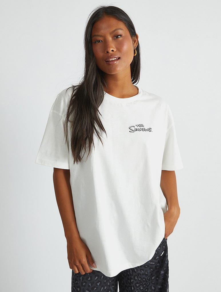 The Simpsons x Skinnydip Get Duffed T-Shirt in White Tops & T-Shirts Skinnydip London