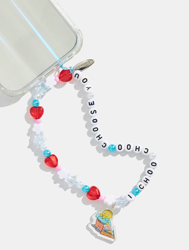 The Simpsons x Skinnydip I Choo-Choo-Choose You Beaded Phone Strap Phone Grips Skinnydip London