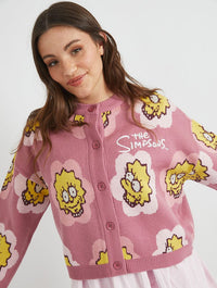 The Simpsons x Skinnydip Lisa Flower Knitted Cardigan Jumpers & Cardigans Skinnydip London