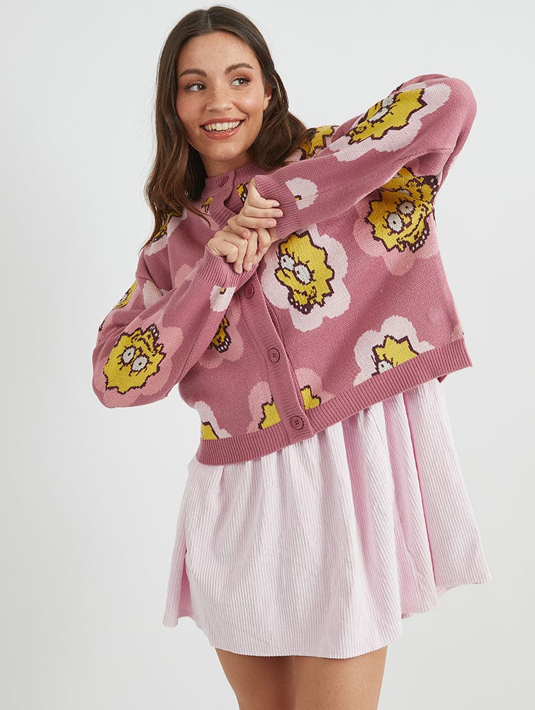 The Simpsons x Skinnydip Lisa Flower Knitted Cardigan Jumpers & Cardigans Skinnydip London