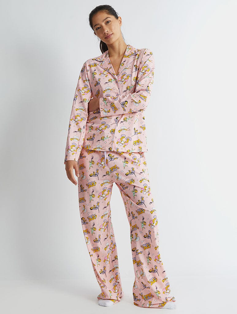 The Simpsons x Skinnydip Pyjama Set in Pink Lingerie & Nightwear Skinnydip London