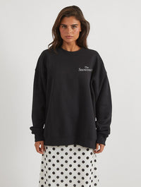 The Snowman Sweatshirt In Black Hoodies & Sweatshirts Skinnydip London