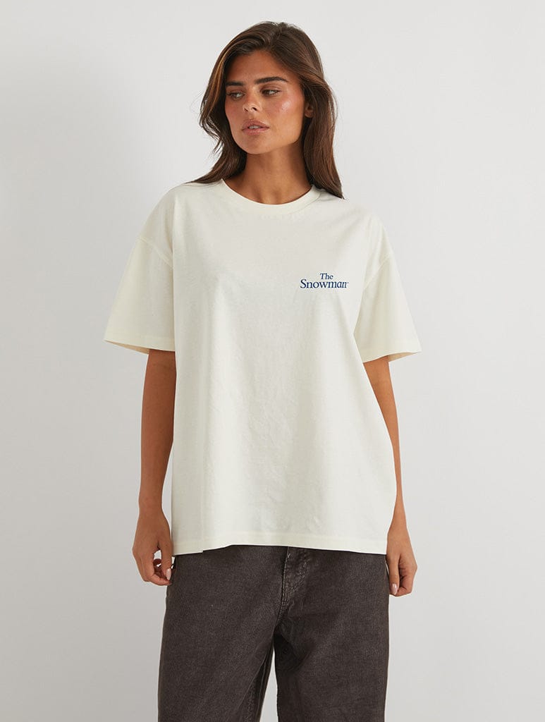 The Snowman T-Shirt In White Tops & T-Shirts Skinnydip London